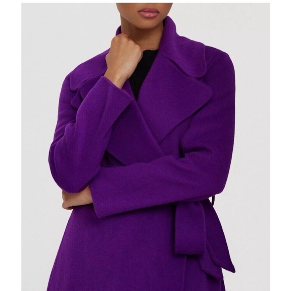New Lauren Ralph Lauren Belted
Wool Blend Wrap Coat Size 16
Women Purple Agate - Picture 3 of 13
